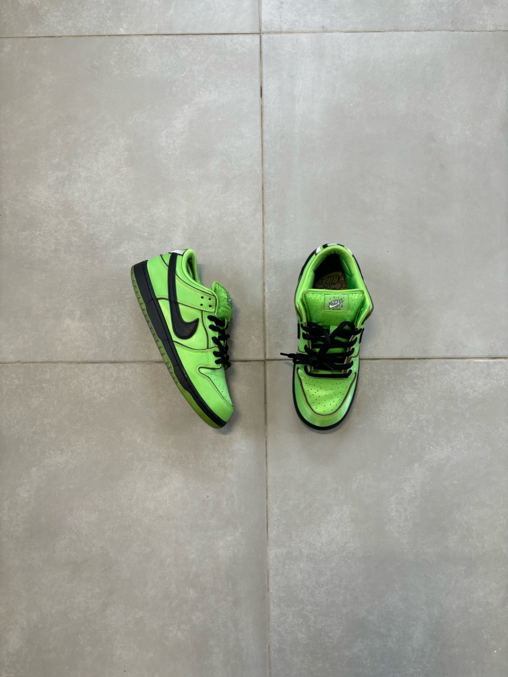 Nike Power Puff Girls Low-Top Sneakers in Neon Green and Black